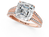 Rose gold Asscher Solitaire Split Shank Pavé Diamond Engagement Ring_43