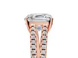 Rose gold Asscher Solitaire Split Shank Pavé Diamond Engagement Ring_47