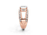 Rose gold Asscher Solitaire Split Shank Pave Diamond Ring_43
