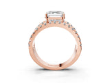 Rose gold Asscher Solitaire Split Shank Pave Diamond Ring_44