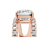 Rose gold Asscher Solitaire Split Shank Pave Diamond Ring_46