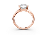 Rose gold Asscher Solitaire Tension Set Diamond Ring with Wide Band_40