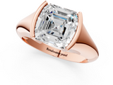 Rose gold Asscher Solitaire Tension Set Diamond Ring_38