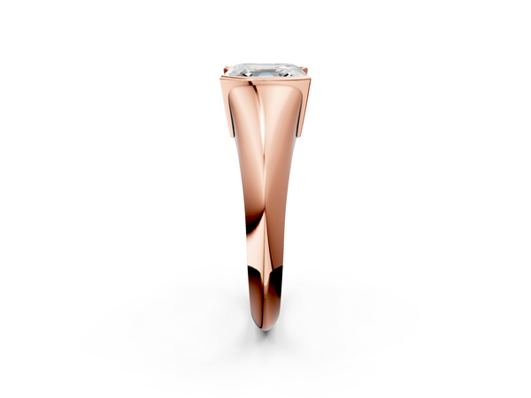 Rose gold Asscher Solitaire Tension Set Diamond Ring