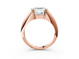 Rose gold Asscher Solitaire Tension Set Diamond Ring_40