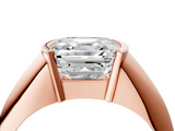 Rose gold Asscher Solitaire Tension Set Diamond Ring_41
