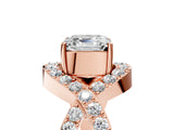 Rose gold Asscher Solitaire Twist Band Pavé Diamond Engagement Ring_49