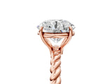 Rose gold Asscher Solitaire Twist Band Ring with Four-Prong Setting_47