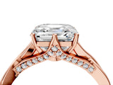 Rose gold Asscher Solitaire Twist Band Six-Prong Setting 4