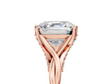 Rose gold Asscher Solitaire Twist Band Six-Prong Setting 5