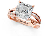 Rose gold Asscher Solitaire Twist Band with Pavé Accents and Four-Prong Setting_20