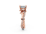 Rose gold Asscher Solitaire Twist Band with Pavé Accents and Four-Prong Setting_21