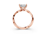 Rose gold Asscher Solitaire Twist Band with Pavé Accents and Four-Prong Setting_22