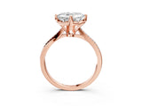 Rose gold Asscher Solitaire Twist Band with Pavé Diamonds and Four-Prong Setting_82