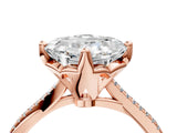 Rose gold Asscher Solitaire Twist Band with Pavé Diamonds and Four-Prong Setting_83