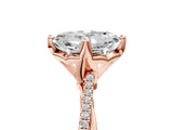 Rose gold Asscher Solitaire Twist Band with Pavé Diamonds and Four-Prong Setting_84