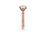 Rose gold Asscher Solitaire Twisted Band Prong Set Engagement Ring_54