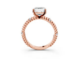 Rose gold Asscher Solitaire Twisted Band Prong Set Engagement Ring_55