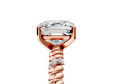 Rose gold Asscher Solitaire Twisted Band Prong Set Engagement Ring_57