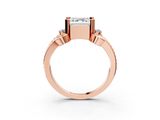 Rose gold Asscher Solitaire Twisted Band Scroll Prong Ring_6