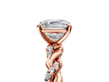 Rose gold Asscher Solitaire Twisted Band with Pavé Accents and Four-Prong Setting_35