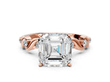 Rose gold Asscher Solitaire Twisted Band with Prong Setting 1