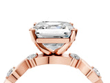 Rose gold Asscher Solitaire Twisted Band with Prong Setting 5
