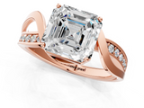 Rose gold Asscher Solitaire Twisted Band with Prong Setting_22