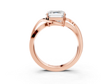 Rose gold Asscher Solitaire Twisted Band with Prong Setting_24
