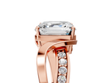 Rose gold Asscher Solitaire Twisted Band with Prong Setting_26