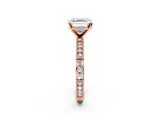Rose gold Asscher Solitaire with Pavé Band and Four-Prong Setting_53