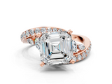 Rose gold Asscher Solitaire with Pavé Twist Band and Four-Prong Setting_24