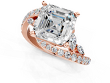 Rose gold Asscher Solitaire with Pavé Twist Band and Four-Prong Setting_25