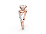 Rose gold Asscher Solitaire with Pavé Twist Band and Four-Prong Setting_26