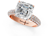 Rose gold Asscher Solitaire with Pave Band and Four-Prong Setting_22