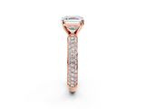 Rose gold Asscher Solitaire with Pave Band and Four-Prong Setting_23