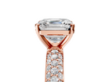 Rose gold Asscher Solitaire with Pave Band and Four-Prong Setting_26