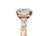 Rose gold Asscher Solitaire with Tapered Baguette Side Stones on a Classic Band with Four-Prong Setting_12