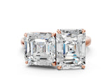 Rose gold Asscher and Emerald Cut Toi Moi Ring with Prong Setting_55