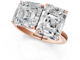 Rose gold Asscher and Emerald Cut Toi Moi Ring with Prong Setting_56