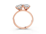 Rose gold Asscher and Emerald Cut Toi Moi Ring with Prong Setting_58