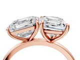 Rose gold Asscher and Emerald Cut Toi Moi Ring with Prong Setting_59