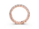 Rose gold Asscher cut diamond Eternity Band with Shared Prong Setting_20