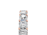 Rose gold Asscher cut diamond Eternity Band with Shared Prong Setting_22