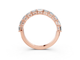 Rose gold Asscher cut diamond Half Eternity Band with Shared Prong Setting_20
