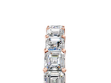 Rose gold Asscher cut diamond Half Eternity Band with Shared Prong Setting_22