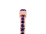 Rose gold Baguette Amethyst Pavé Band with Bar Setting_11