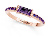 Rose gold Baguette Amethyst Pavé Band with Bar Setting_7