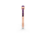 Rose gold Baguette Amethyst Pavé Band with Bar Setting_8
