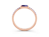 Rose gold Baguette Amethyst Pavé Band with Bar Setting_9